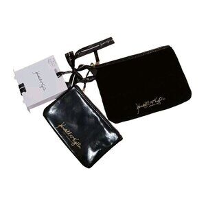 Kendall & Kylie Makeup Bag Set Black Small Shiny Large Velvet Pouch